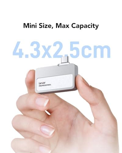 Lexar Professional Go Portable SSD with HUB 2TB, Ultra-Compact, Supports Apple ProRes, Up to 1050MB/s Read and 1000MB/s Write, USB 3.2 Gen 2, IP65, for iPhone 15/16 Pro, Silver - Image 5