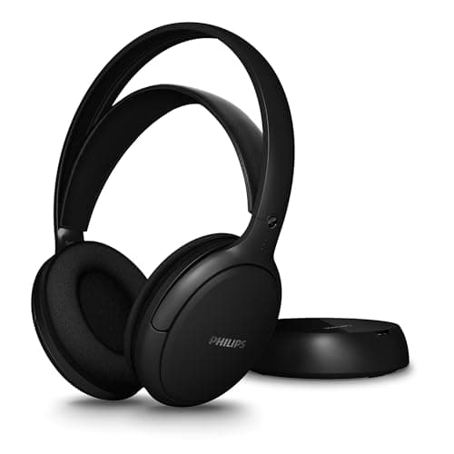 Philips SHC5200M2 Casque TV sans Fil avec 30 h d’autonomie, portée de 30 m, Connexion Digitale 2,4G, Confort Supra-auriculaire, Batterie remplaçable, Son Clair pour Les dialogues – Noir - Image 3