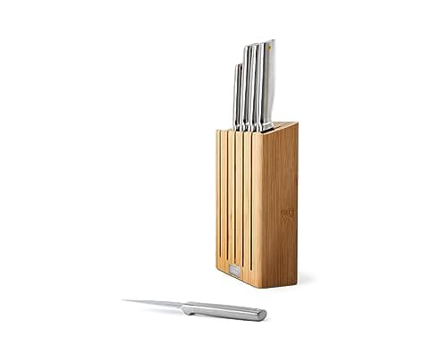 Joseph Joseph Elevate 5 Piece Professional Kitchen Knife Set, Japanese Stainless Steel with Wooden Storage Block, Chef's Knife, Bread, Santoku - Image 3
