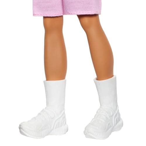 Barbie Ken Fashionistas Doll with Blonde Hair, Wearing Red and White Striped Polo Shirt with Pink Shorts, White Sports Socks and Sneakers, HYV01 - Image 4