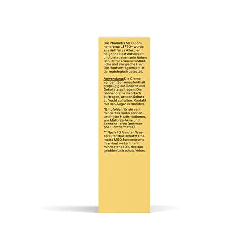 Phametra MED Crème solaire SPF 50+ | Très haute protection pour peaux allergiques & sensibles | Sans octocrylène & microplastiques | Protection UVA + UVB | Résistant à l'eau |Sans parfum | Vegan |50ml - Image 5