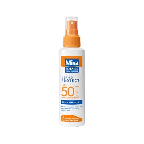 Mixa Solaire Peaux Sensibles - Spray Soin Solaire Très Haute Protection SPF 50+ UVA, UVA longs, UVB - Visage et Corps - Adultes et Enfants - Résistant à l'Eau et au Sable - Hypoallergénique - 150 ml - Image 2