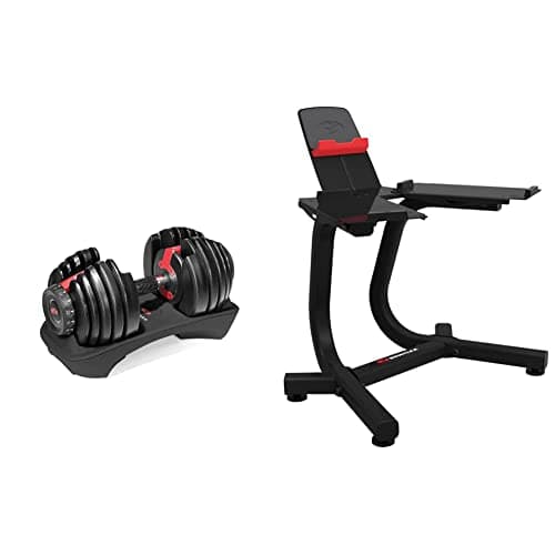 Bowflex SelectTech 552i Compact Variable Load Dumbbell (Price for 1 Single Dumbbell Adjustable from 2 to 24 kg). & SelectTech Multimedia Stand Station for Dumbbells 552i - Image 2