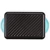 LE CREUSET Enamelled Cast Iron Rectangular Grill, 32 cm, Caribbean Blue, 20202321700460 - Image 5