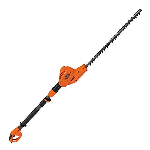 BLACK+DECKER Hedge Trimmer on Pole 550 W, Electric Hedge Trimmer 51 cm with Asymmetrical Blade, Telescopic Handle, Swivel Head and Double Switch, Distance 22 mm, PH5551-QS Black/Orange - Image 2