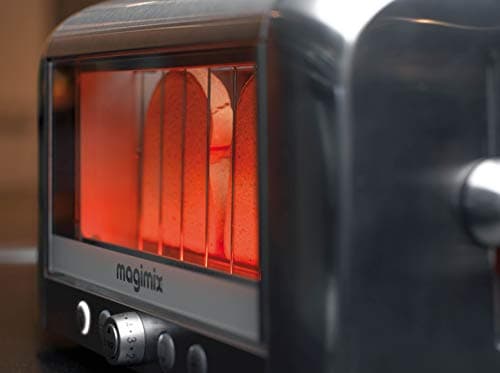 Magimix Grille-Pain - Vision - Toaster 2 Tranches avec fenêtre panoramique, quartz infrarouge, Acier Inoxydable - 1450 W, Noir - Image 8