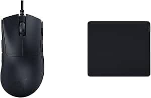 Razer DeathAdder V3 Ergonomic Esports Gaming Mouse (59g Ultra-Light Design) & Gigantus V2 Large - Soft Gaming Mouse Mat for Fast Gaming Style and Control
