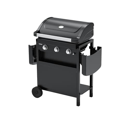 Campingaz Compact 3 Litre Gas Barbecue - Compact Gas Barbecue Trolley with 3 Burner Aluminised Steel Lid with Thermometer, Grease Tray and 2 Folding Side Shelves - Image 4
