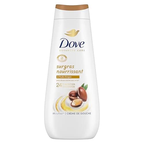 DOVE - Crème de douche Advanced Care Surgras Nourrissant - A l'huile d'argan - Testé dermatologiquement - Sensation de peau douce pendant 24h (lot de 2x 400ml) - Image 4