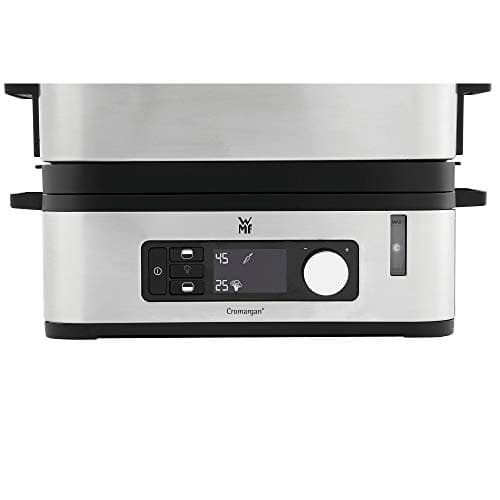 WMF KITCHENminis 0415090011 Ultra-Compact Electric Steamer with Elegant Design Cromargan Stainless Steel 2.15 L BPA Free 2 Compartments Cooking Programmes Cooking Vegetables Rice Fish 900 W - Image 5