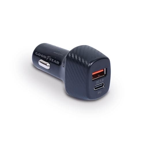 Goodyear 1 USB Q.C 3.0 & 1 USB-C PD20 W, Fast Mobile Charging, Car Cigarette Lighter Socket, 2 USB Ports/USB-C - Image 2