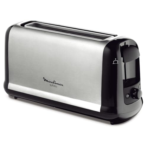Moulinex Toaster 1 long slot, 7 levels of browning, Wide slot, Stop button, Defrost, Reheat, Crumb tray, Subito, Stainless steel LS260800 - Image 3