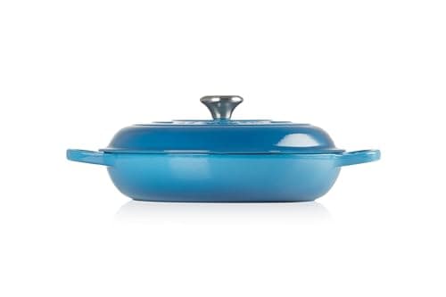 LE CREUSET Signature Enamelled Cast Iron Shallow Casserole with Lid, 30 cm, 3.2 Liters, Marseille Blue, 211803020 - Image 5