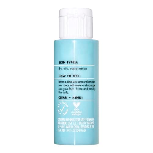e.l.f. SKIN Holy Hydration! Daily Cleanser Mini nettoyant pour le visage pour laver le maquillage, l'excès d'huile et les impuretés, végétalien et sans cruauté envers les animaux, 30 ml - Image 7