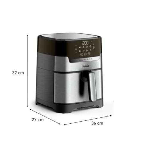 Tefal EY505D Easy Fry & Grill Deluxe Hot Air Fryer, 2-in-1 Technology (Hot Air Fryer and Grill), 4.2 Litre Capacity, 8 Automatic Programs, Timer, Stainless Steel - Image 6