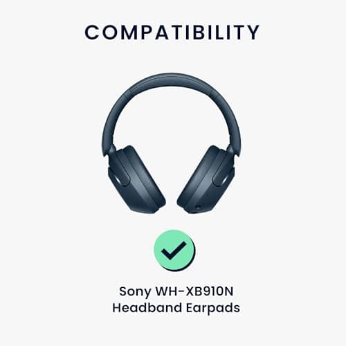 kwmobile Headband Case and Cushion Cover Compatible with Sony WH-XB910N – Protective Silicone Headband and Ear Pads – Dark Blue - Image 7