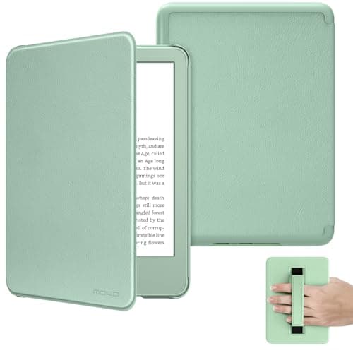 MoKo Case for 6 Inch All-New Kindle (11th Generation - 2024/2022), Lightweight Shell Cover with Handle Strap Auto Wake/Sleep for Kindle 11th Generation 2024 e-Reader, Agave Green - Image 2