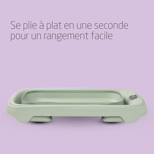 Maxi-Cosi Indigo Foldable Baby Bath, 0-4 Years, Spacious Children's Bath, Built-in HighSense Thermometer, Non-Slip, Retractable Hanging Hook, Flat Folding, Sage Green - Image 6