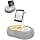Tablet Stand with Cushion, 360° Adjustable Tablet Stand Compatible with Cellphone/Kindle, iPad, iPhone, Google, for Reading in Bed 5-12.9 Inch with Cup Holder, Gray - Image 2