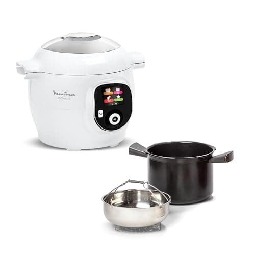 Moulinex, Cookeo Smart Multicooker, 6L, 80 built-in recipes, Unattended Cooking, Intuitive screen, Cooking guide, MyMoulinex application, 1600W, White, 15 years repairability CE854110 - Image 4