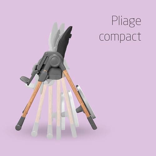 Maxi-Cosi Minla Baby Highchair, 0 - 14 years, 60 kg max, Baby Highchair, 9 Adjustable Heights, 5 Different Tilts, 4 Tray Positions, Compact Folding, Essential Graphite - Image 6
