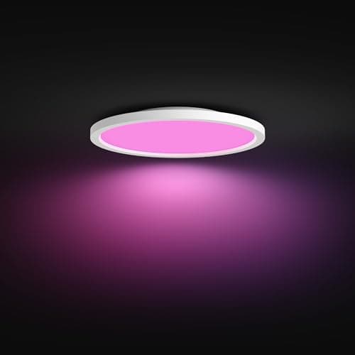 Philips Hue Devote Connected LED Panel, White and Color Ambiance, Round 30 cm, 16.6 W, 2000 Lumens, White Frame for Indoor Lighting, Ceiling, Living Room, Kitchen, Hallway - Image 3