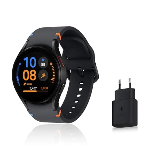 Samsung Galaxy Watch FE, Montre connectée, Suivi de la Santé, Suivi de Fitness, Bluetooth, 40mm, Noir, Chargeur Secteur Rapide Inclus, Version FR - Image 2