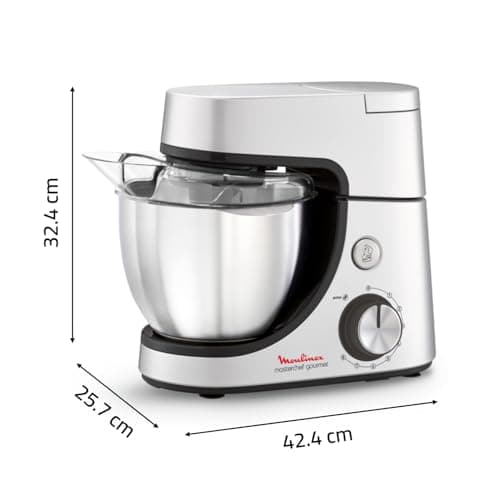 Moulinex 1100W Pastry Processor, Blender, Vegetable Cutter with Accessory for Macedonia, Meat Grinder, Mini Chopper, Masterchef Gourmet Silver QA519D32 - Image 4