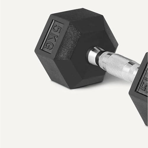 Amazon Basics Rubber Encased Hex Dumbbell Weights Set - Image 6