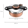 Seb ClipsoMinut' Duo 5L Copper Effect Non-Stick Cocotte-Minute for All Heat Sources Including Induction Pressure Cooker Made in France P4705101 Tobacco / Stainless Steel - Image 3