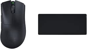 Razer DeathAdder V3 Pro - Lightweight Wireless Ergonomic Esports Mouse, Lightweight Design 63g & Gigantus V2 XXL - Soft Gaming Mouse Pad for Speed and Control, 940 x 410 x 4 mm