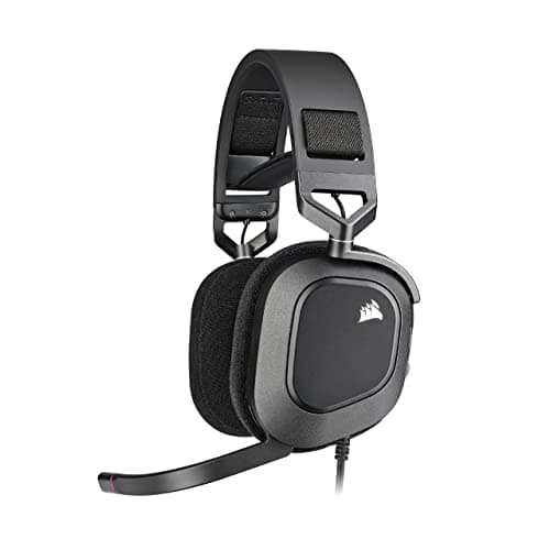 Corsair HS80 RGB USB Premium Gaming Headset with Dolby 7.1 Surround Sound (Broadcast Quality Microphone, Breathable Microfibre Fabric, High-Fidelity Audio, Durable Construction) Carbon - Image 2