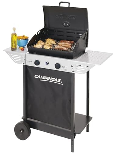 Campingaz Xpert Gas Barbecue 100 L Plus Rocky, Compact 2 Burner Barbecue, 7.1kW Power, Steel Grill, 2 Side Shelves and Steel Trolley - Image 2