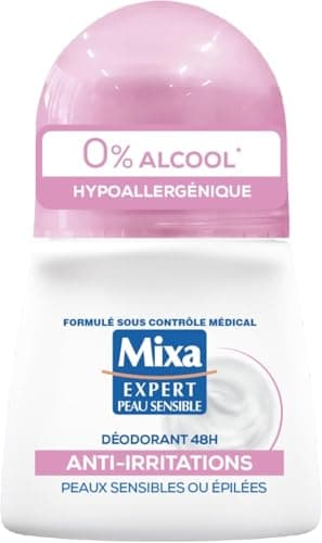 Mixa - Déodorant Bille - 48h Anti-Irritations - 0% alcool* - Hypoallergénique - Pour Apaiser Instantanément les Aisselles Sensibles ou Épilées et les Protéger Durablement - Image 2