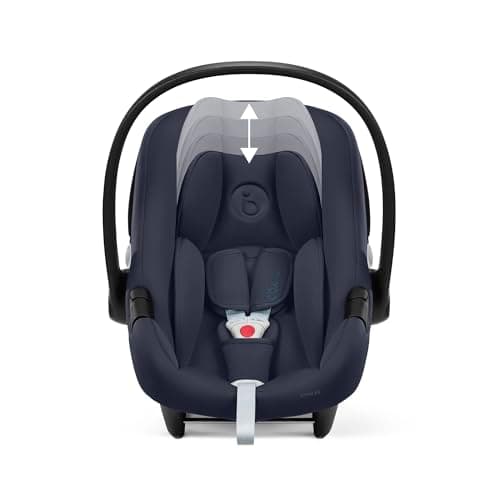 CYBEX Aton B2 i-Size Case with Base One, From Birth to Approximately 24 Months, Max. 13 kg, Isofix Base and Newborn Reducer Cushion Included, SensorSafe Compatible, Bay Blue - Image 3
