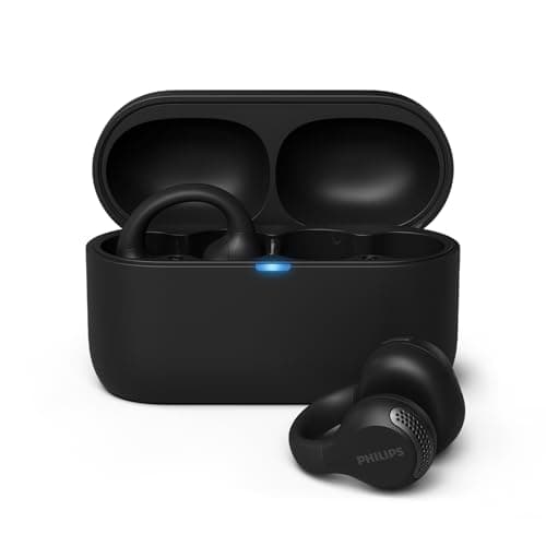 Philips TAQ2000BK True Wireless Earbud Style Headset, Open Ear Design - Multi-Point Bluetooth, 28 Hours Battery Life, Pocket Size Charging Case, Clear Calls - Black - Image 3