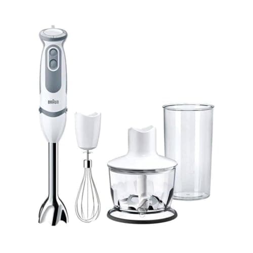 Braun MultiQuick 5 MQ5235WH, Hand Blender, 21 Speeds and Turbo Function, Splash Proof Bell, Powerbell, Easy-Click, Includes Whisks, Chopper 500 ml, 600 ml Glass, 1000 W, White - Image 3
