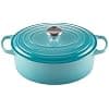 Le Creuset Signature Enamelled Cast Iron Casserole Dish with Lid, 29 cm, Oval, 4.7 L, 4.7 kg, Caribbean Blue, 21178294082430 - Image 2