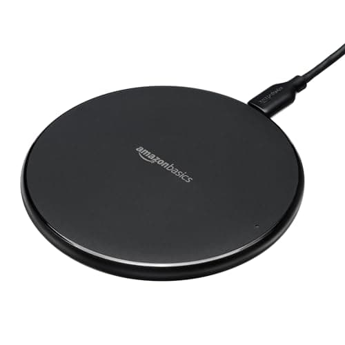 Amazon Basics 15W Qi Certified Wireless Charger (iPhone 16/15/14/13/12/11/X, Samsung) with USB Cable (AC Adapter Not Included) - Black - Image 4