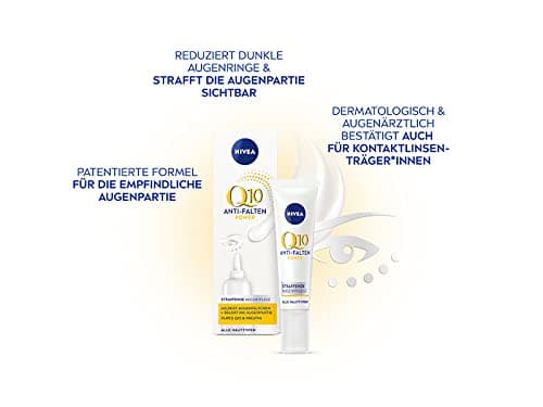 NIVEA Q10 Soin contour des yeux anti-rides et tonifiant (15 ml), crème pour les yeux contre les cernes, crème hydratante au Q10 et à la créatine pour la zone sensible du contour des yeux - Image 3