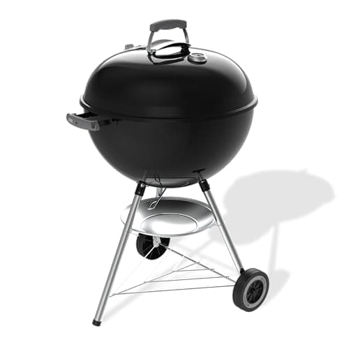Weber Original Kettle Charcoal Barbecue Kettle with Enamelled Steel Lid and Bowl 57 cm Grill One-Touch Cleaning System Built-in Thermometer Tripod with Wheels Black - Image 2