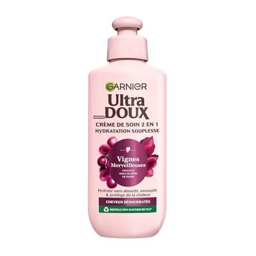 Garnier Ultra Doux Vignes Merveilleuses for Dehydrated Hair - 2-in-1 Hydration Soft Care Cream - With Grapeseed Oil - 200ml - Men & Women - Image 2