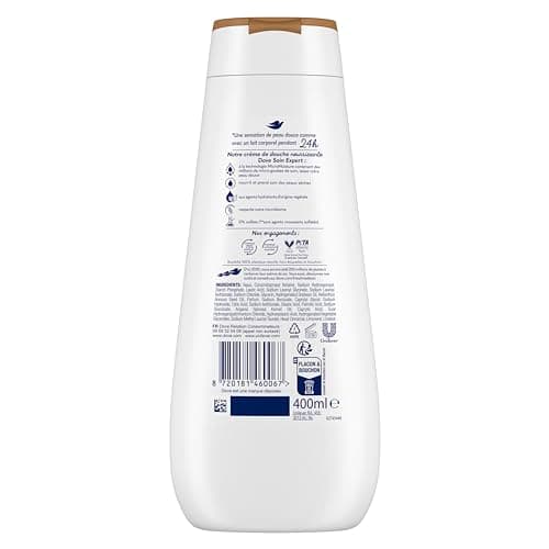 DOVE - Crème de douche Advanced Care Surgras Nourrissant - A l'huile d'argan - Testé dermatologiquement - Sensation de peau douce pendant 24h (lot de 2x 400ml) - Image 5