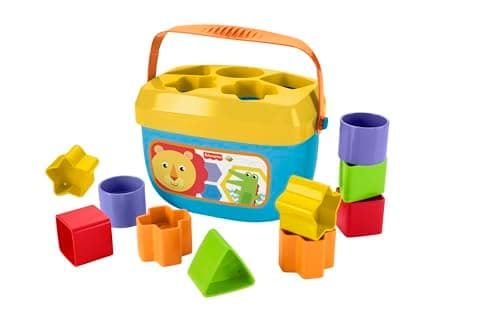 Fisher-Price FFC84 My Baby Toy Shape Sorter Box with 10 Blocks for Learning to Sort and Stack, Bright Colours, 6 Months and Above - Image 2