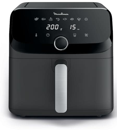 Moulinex Easy Fry Mega Air Fryer, Extra Large 7.5L Capacity, Up to 8 People, 8 Preset Programs, Compact Size, Application with Recipes, Dishwasher Safe, EZ855H, Black - Image 2
