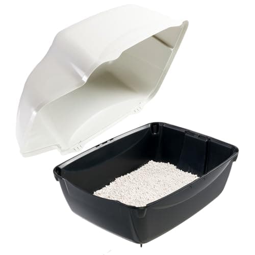 Ferplast Bac Litiere pour Chat, Maison de toilette pour Chat, pour l'extérieur, Résistant à la pluie, 43,5 x 73,5 xh 41 cm, COSMIC OUTDOOR Grand bac à litière pour chat, Noir - Image 6