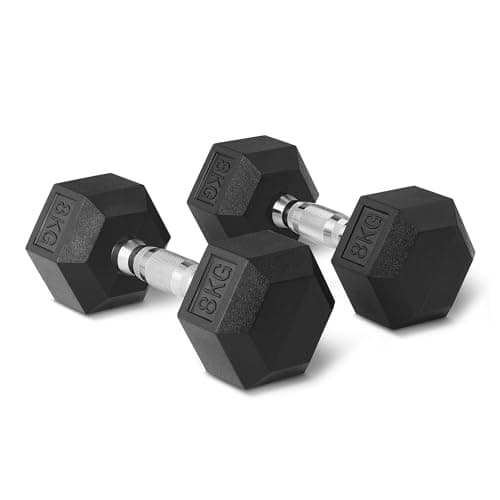 Amazon Basics Rubber Encased Hex Dumbbell Weights Set - Image 3