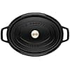 STAUB Enamelled Cast Iron Casserole Dish with Lid, Suitable for All Heat Sources Including Induction, 4 People, Oval, 27 cm, 3.20 L, 5.3 kg, Matte Black - Image 4