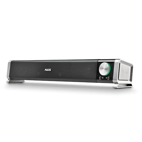 NGS SB500-BT - Barre de Son Bluetooth sans Fil 20 W pour PC, TV, Smartphone ou Tablette, Son Stéréo, Alimentation USB, Prise Jack 3,5 mm, Microphone, Sortie Casque, Plug & Play, Compacte - Image 2