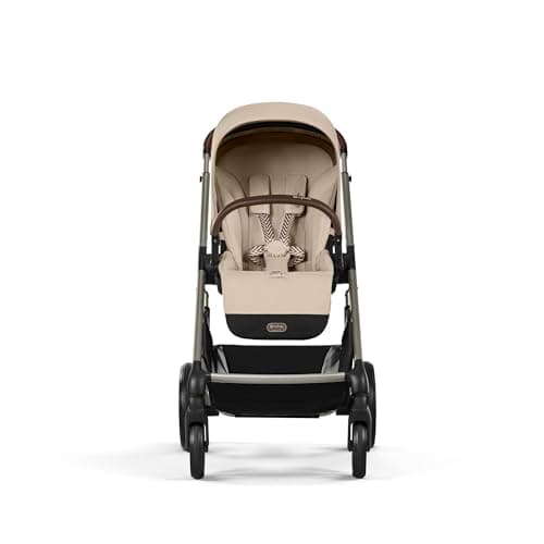 CYBEX Gold Balios S Lux Stroller, Ergonomic Lying Position, One Hand Belt System, From Birth to 22 kg (Approx 4 Years), Almond Beige - Image 3